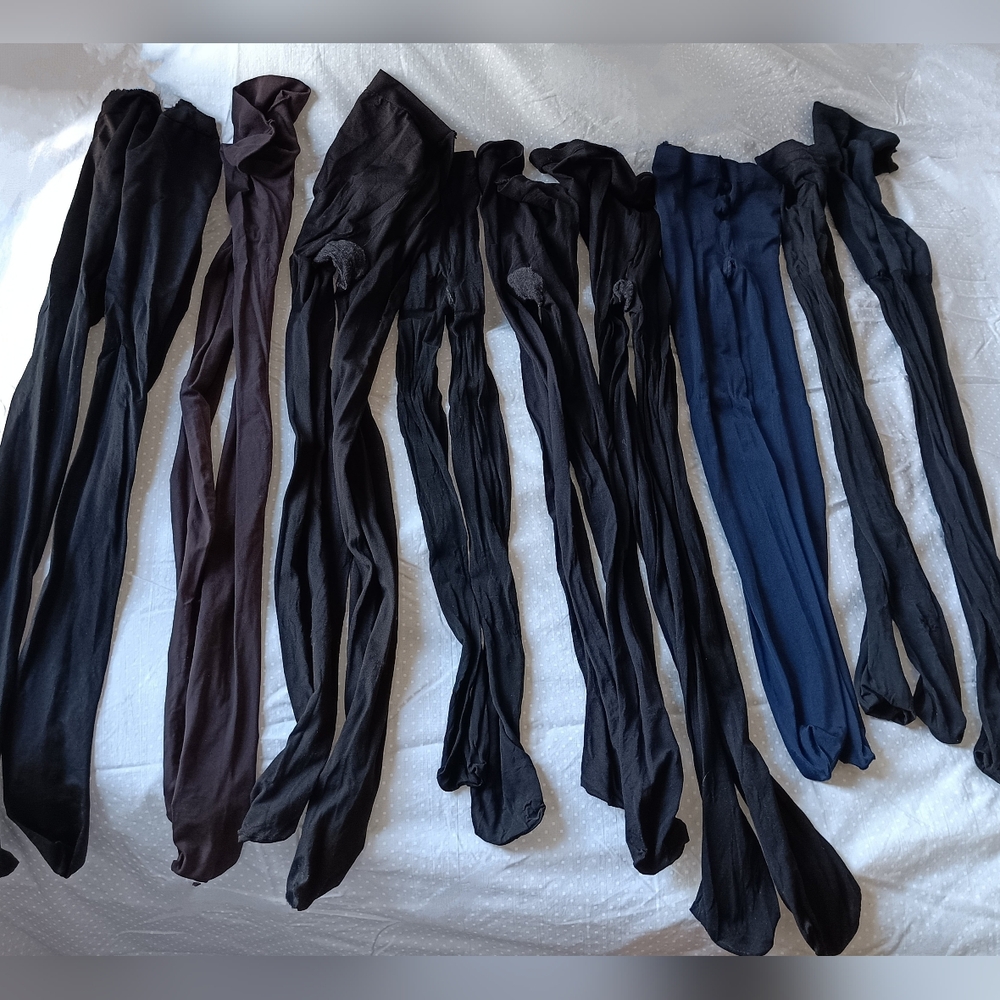 Women's Hosiery Bundle - 9 Pair. Black, charcoal & navy. Opaque & Sheer. - Picture 9 of 9